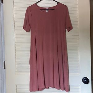 Zenana Pink Tee Shirt Dress